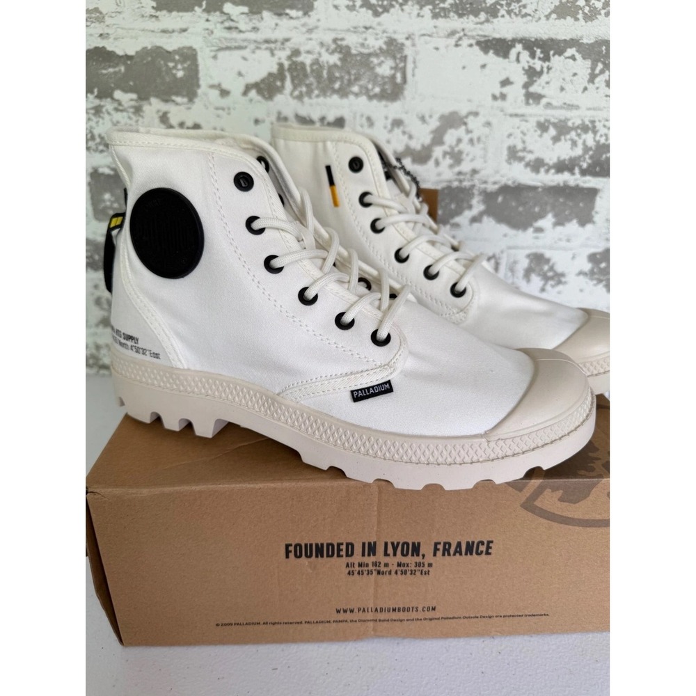 Palladium Pampa Hi HTG Supply Men 7.5 White Canvas Boots 77356-116-M
